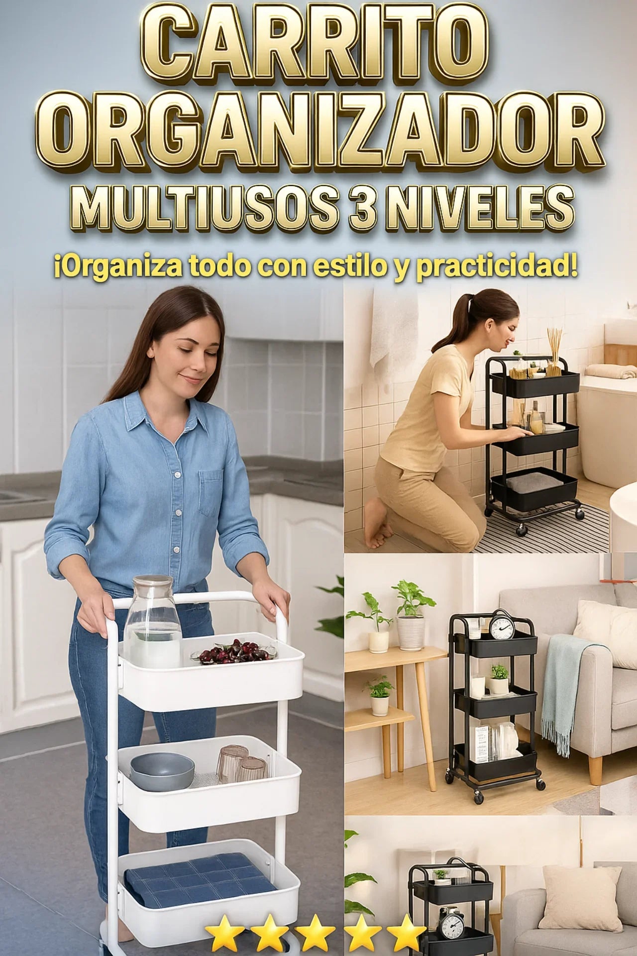Carrito Organizador Multiusos 3 Niveles