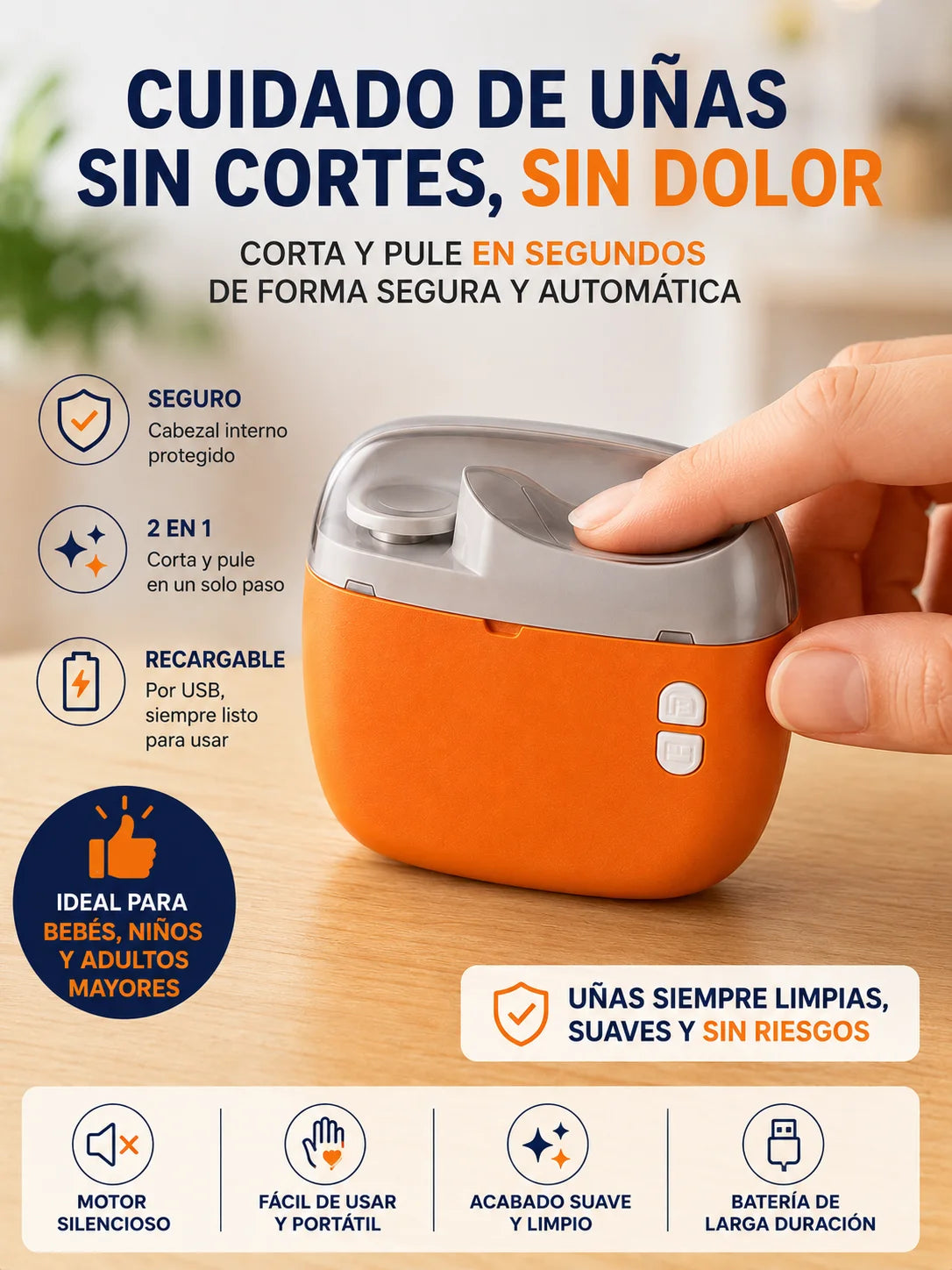Cortauñas Electrico Recargable