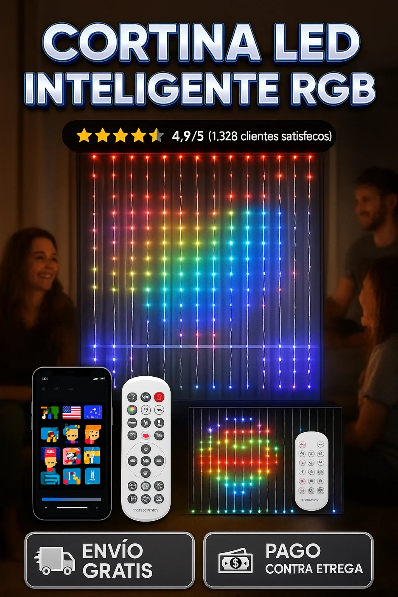 Cortina LED inteligente