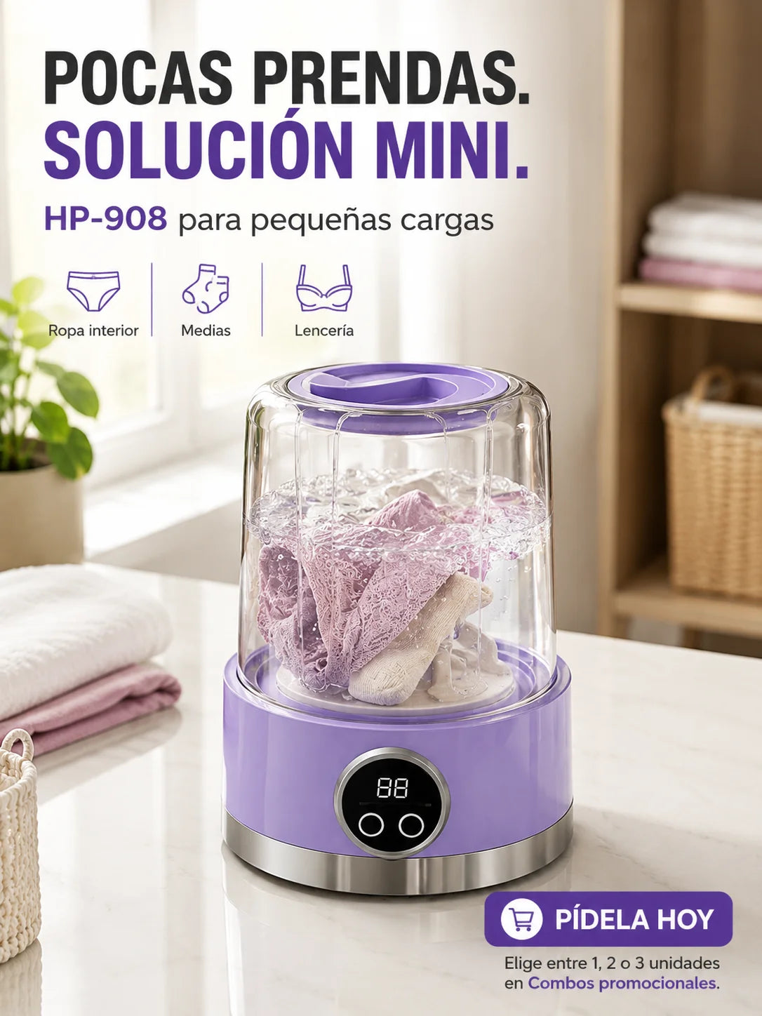Mini Lavadora Recargable