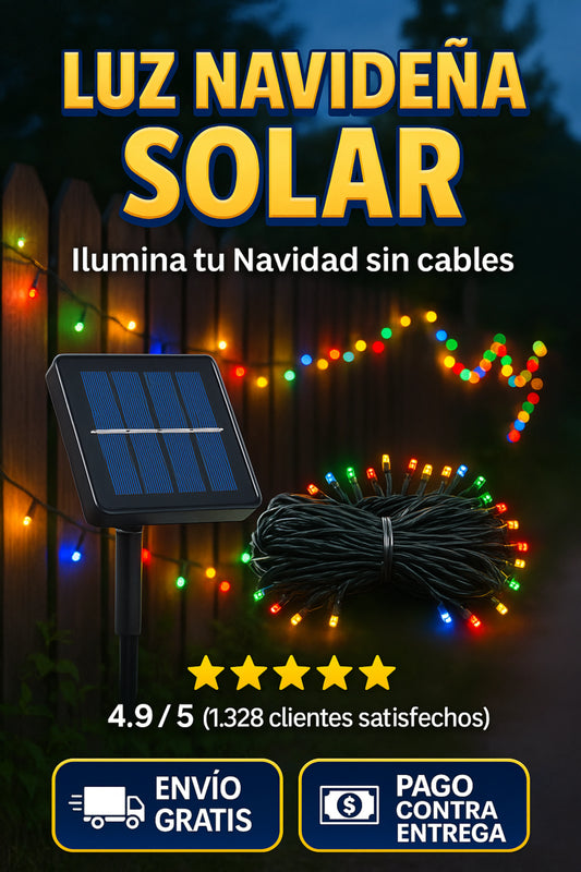 Luces Navideñas Led con Panel Solar