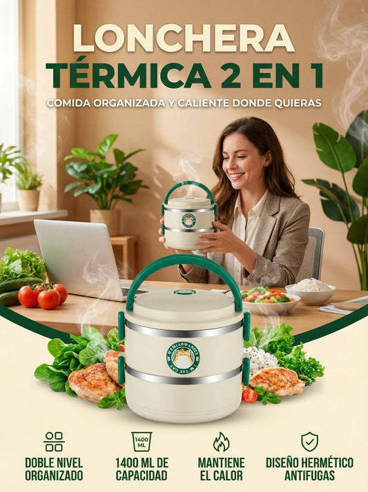 Lonchera porta comida 2 en 1