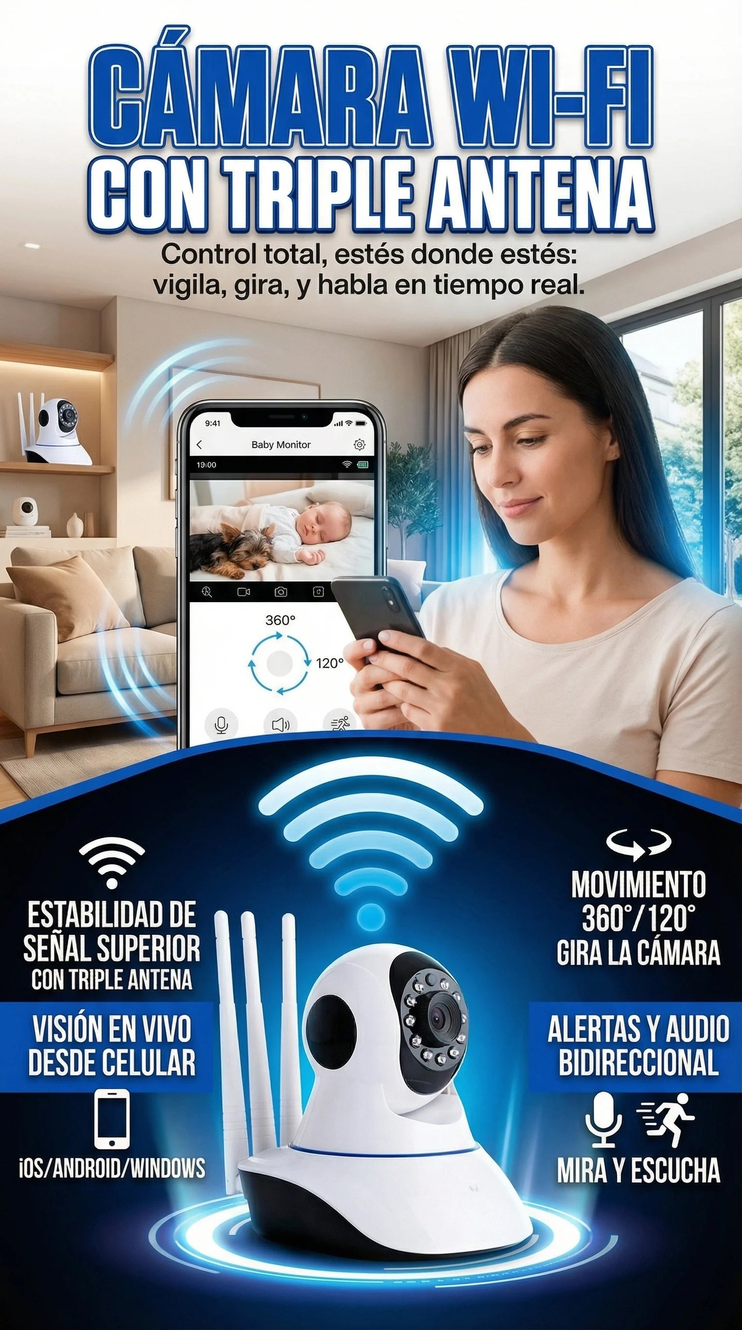 Camara tres antenas