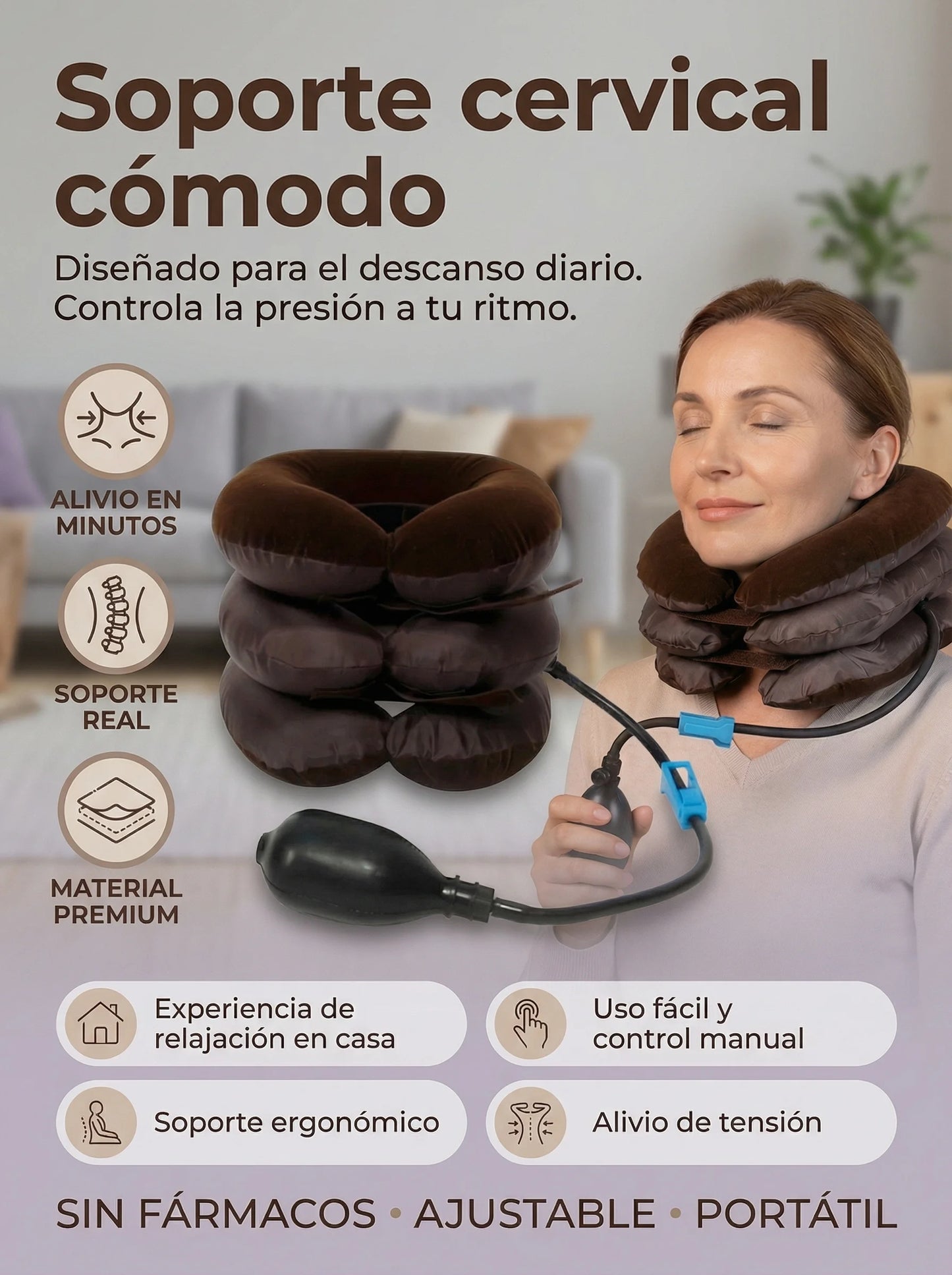 Soporte inflable para cuello